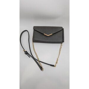 Urban Expression Grey/Gold Foldover Crossbody Purse
